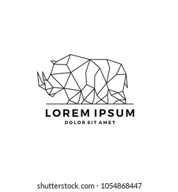 geometric rhino logo vector download