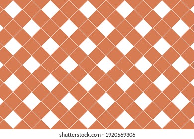 Geometric rhombus pattern use color chocolate or white color pattern, texture, background diamond pattern vector illustration.