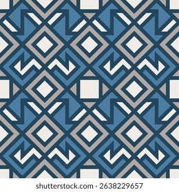 Geometric Rhombus Seamless Pattern with Abstract Square Shape Flat Style