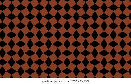 geometric rhombus seamless pattern.  Batik cloth style background with brown and black colors