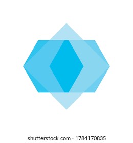 geometric rhombus shape icon over white background, flat style, vector illustration