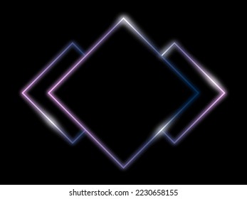 Geometric  rhombus shape neon frames luxury line vector illustration