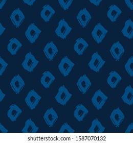 Geometric rhombus vector classic blue color seamless pattern. Decorative illustration. Great for label, print, packaging, fabric. Classic blue trendy color seamless vector.