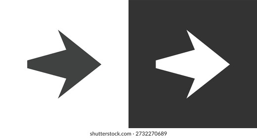 Conjunto de iconos de flecha derecha geométrica. Iconos de la serie de glifos sólidos