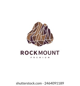 geometric rock mountain landscape logo design illustration 6