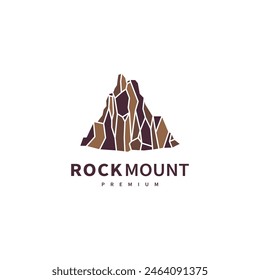 Ilustración geométrica del logotipo del paisaje de la montaña de la roca 4