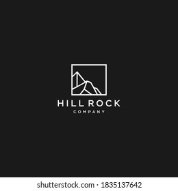 geometric rock stone mount peak landscape logo icon, rock peak outdoor logo vector template