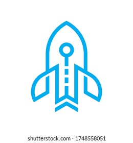 Geometric Rocket Arrow Space Business Company Vector Logo Design