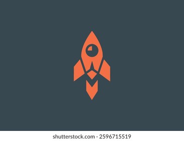 Geometric Rocket Logo – A sharp and structured geometric rocket, symbolizing innovation, ambition, and exploration.