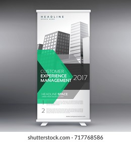 geometric roll up banner vector design template for your presentation
