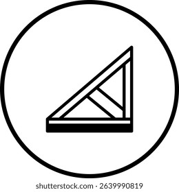 Geometric Roof Structure: Minimalist Icon Illustrating Architectural Design and Engineering