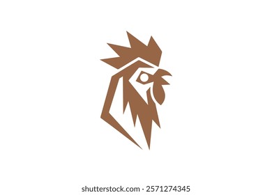 Geometric Rooster Logo Design Template Vector Illustration