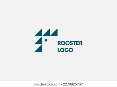 vector del logotipo del gallo geométrico en color verde