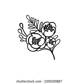 Geometric rose flower. Art deco style inspired. Vector logo design template, minimal petal beauty icon, salon floral abstract sign.