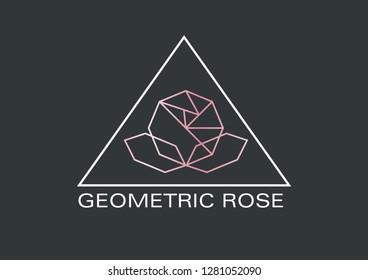 Geometric Rose Flower Logo Icon