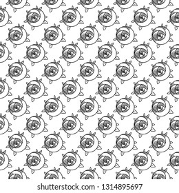 Geometric rose flower. Seamless Pattern. Art deco style inspired. Vector illustration.