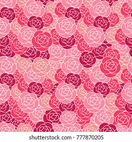 Geometric roses seamless pattern. Valentine and wedding background. Vector illustration. 