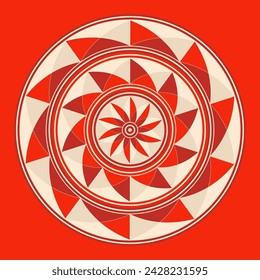geometric rosette helix style in red shades