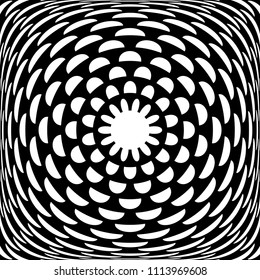 Geometric rotation 3D pattern. Abstract decorative graphic design. Vector art.