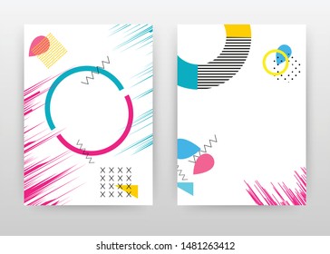 Geometric round abstract dotted lined brushed elements design for annual report, brochure, flyer, poster. Abstract background vector illustration for flyer, poster. Business abstract brochure template