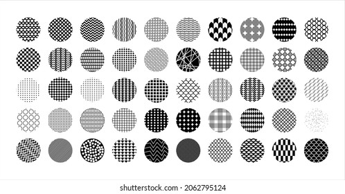 Geometric round backdrops. Abstract black and white backgrounds.