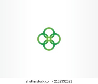 geometric round circle logo. Green vector element concept