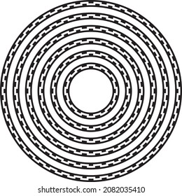 Geometric round circular border frame in a range of sizes.