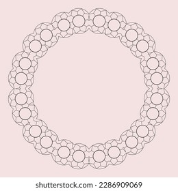 Geometric round frame consisting of circles. decorative chain