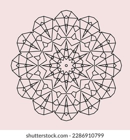 Geometric round frame consisting of circles. Decorative chain, template