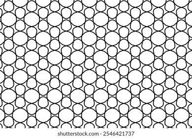 Geometric round lines circle shapes abstract seamless repeat pattern transparent background
