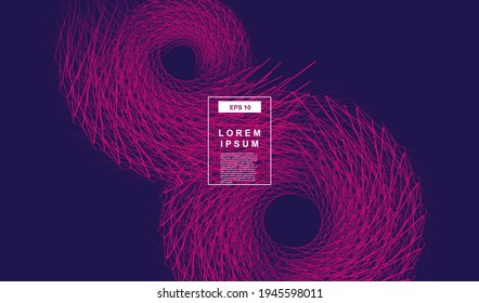 Geometric round lines circle technology vector background. Gradient futuristic layout web desgin.