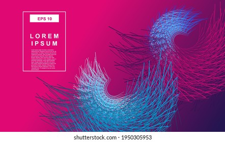 Geometric round lines circle technology vector background. Gradient futuristic layout web desgin.
