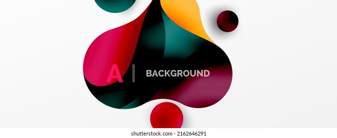 Geometric round shapes and circles abstract background. Wallpaper for concept of AI technology, blockchain, communication, 5G, science, business