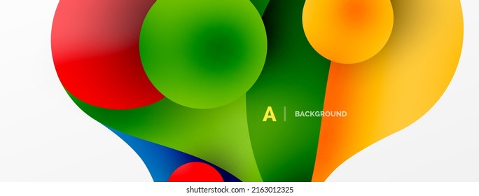 Geometric round shapes and circles abstract background. Wallpaper for concept of AI technology, blockchain, communication, 5G, science, business