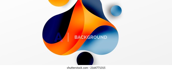 Geometric round shapes and circles abstract background. Wallpaper for concept of AI technology, blockchain, communication, 5G, science, business