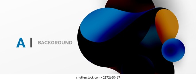 Geometric round shapes and circles abstract background. Wallpaper for concept of AI technology, blockchain, communication, 5G, science, business