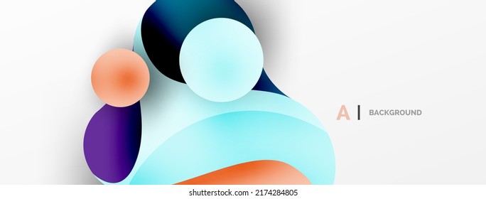 Geometric round shapes and circles abstract background. Wallpaper for concept of AI technology, blockchain, communication, 5G, science, business