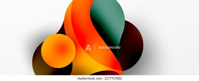 Geometric round shapes and circles abstract background. Wallpaper for concept of AI technology, blockchain, communication, 5G, science, business