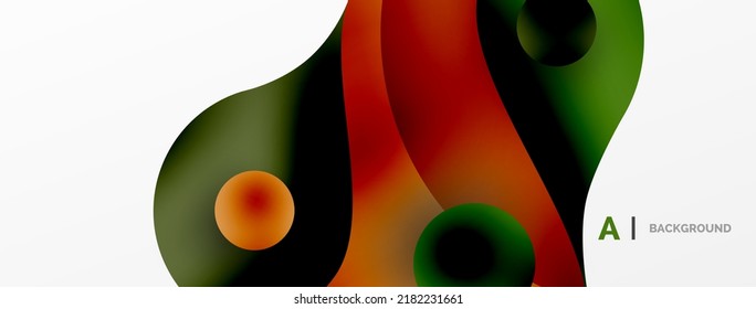 Geometric round shapes and circles abstract background. Wallpaper for concept of AI technology, blockchain, communication, 5G, science, business