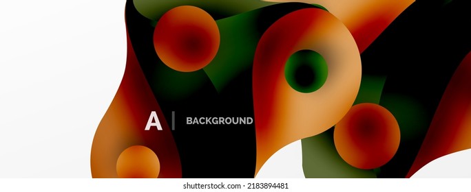 Geometric round shapes and circles abstract background. Wallpaper for concept of AI technology, blockchain, communication, 5G, science, business