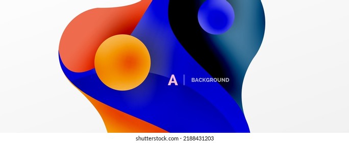 Geometric round shapes and circles abstract background. Wallpaper for concept of AI technology, blockchain, communication, 5G, science, business