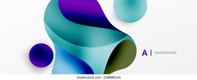 Geometric round shapes and circles abstract background. Wallpaper for concept of AI technology, blockchain, communication, 5G, science, business