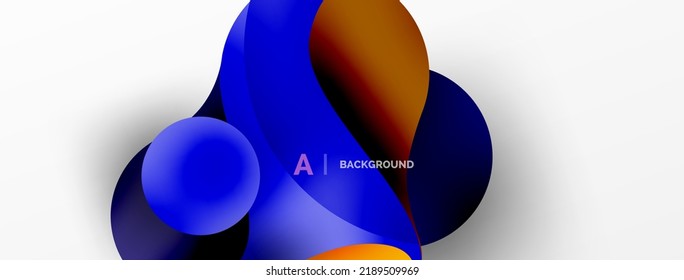 Geometric round shapes and circles abstract background. Wallpaper for concept of AI technology, blockchain, communication, 5G, science, business