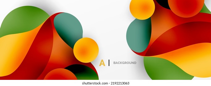 Formas redondeadas geométricas y círculos de fondo abstracto. Fondo de escritorio para el concepto de tecnología de IA, blockchain, comunicación, 5G, ciencia, negocios
