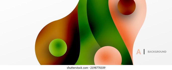 Geometric round shapes and circles abstract background. Wallpaper for concept of AI technology, blockchain, communication, 5G, science, business