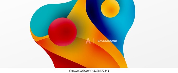 Geometric round shapes and circles abstract background. Wallpaper for concept of AI technology, blockchain, communication, 5G, science, business