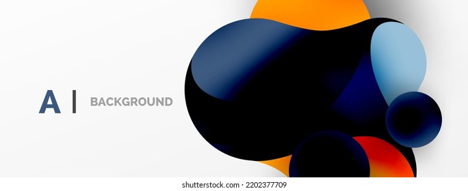 Geometric round shapes and circles abstract background. Wallpaper for concept of AI technology, blockchain, communication, 5G, science, business