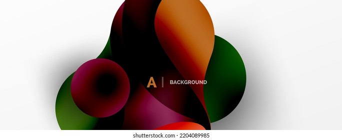 Geometric round shapes and circles abstract background. Wallpaper for concept of AI technology, blockchain, communication, 5G, science, business
