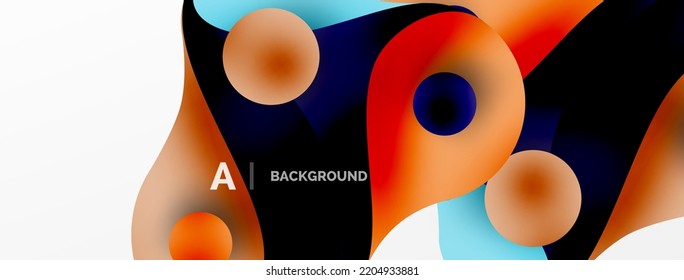 Geometric round shapes and circles abstract background. Wallpaper for concept of AI technology, blockchain, communication, 5G, science, business