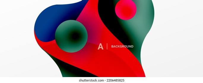 Geometric round shapes and circles abstract background. Wallpaper for concept of AI technology, blockchain, communication, 5G, science, business